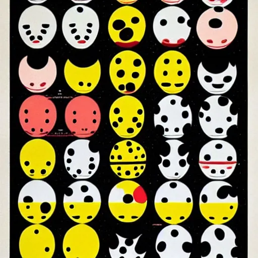 Image similar to minimalist posters in the style of yayoi Kusama, inspired by Japan