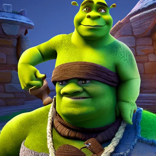 Image similar to shrek in clash royale, clash royale, concept art, octane render, unreal engine 5, highly detailed, high quality, 8 k, soft lighting, realistic face, path traced