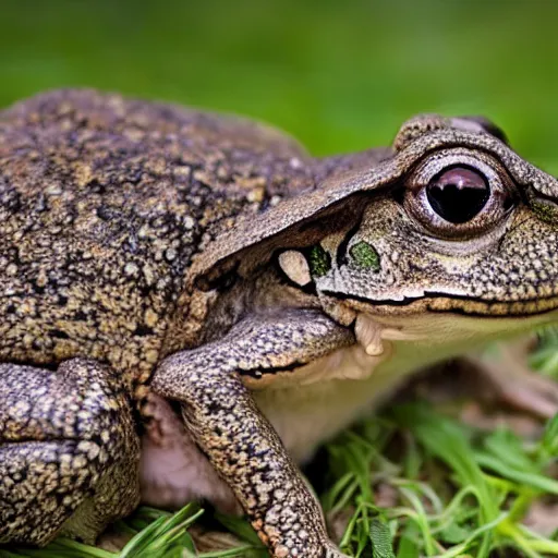 Prompt: photo of a hybrid between a rabbit and a frog