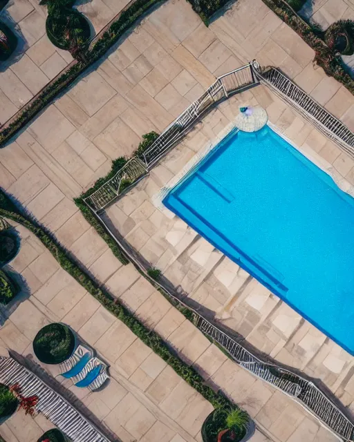 Image similar to a top down view of a pool