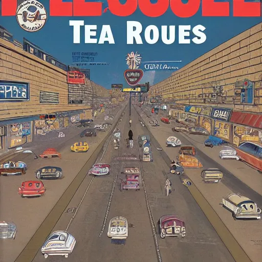 Image similar to history of route 6 6, idea magazine cover story 2 0 3 3, 8 k highly detailed, moma museum