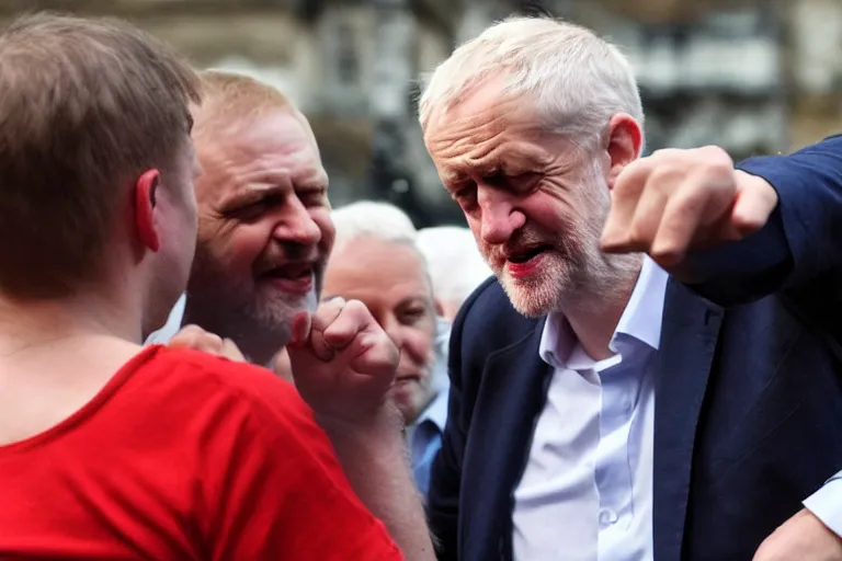 Image similar to jeremy corbyn punches boris johnson