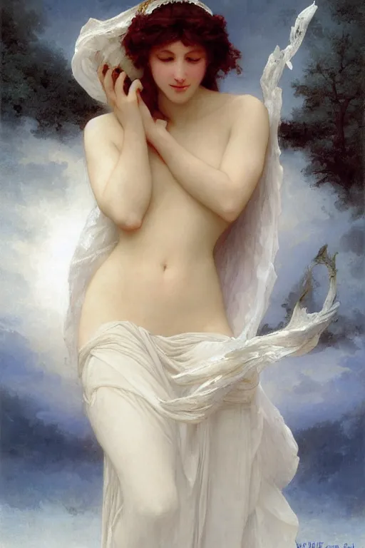 Image similar to The Ice Queen by William-Adolphe Bouguereau and Delphin Enjolras and Marc Simonetti