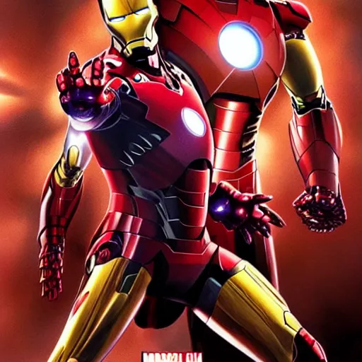 Image similar to iron man, poster movie artwork, detailed art by mark brooks