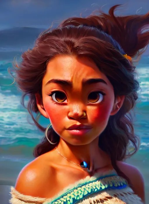 Image similar to moana, soft natural light, intricate, key visual, conceptart, ambient lighting, highly detailed, digital painting, artstation, sharp focus, by makoto shinkai, akihiko yoshida, greg manchess, dreamworks, ghibli, award winning