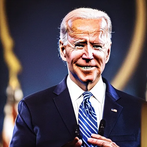 Image similar to joe biden as a priest in the church of satan,