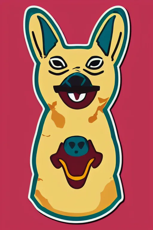 Image similar to Portrait of a corgi as a Mexican wrestler in a mask, sticker, colorful, illustration, highly detailed, simple, smooth and clean vector curves, no jagged lines, vector art, smooth