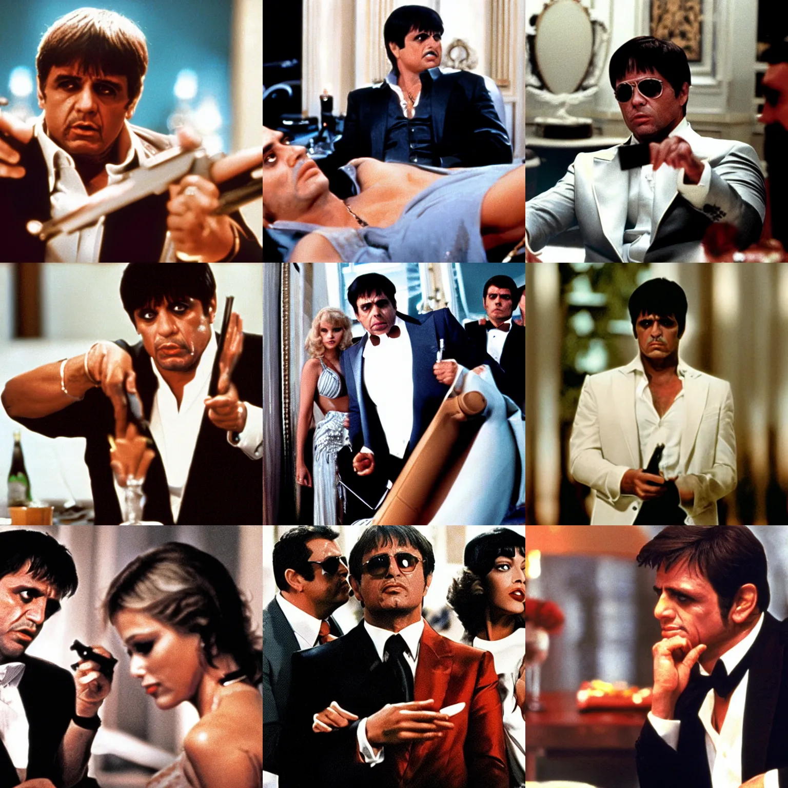 Prompt: a film still from scarface ( 1 9 8 3 )