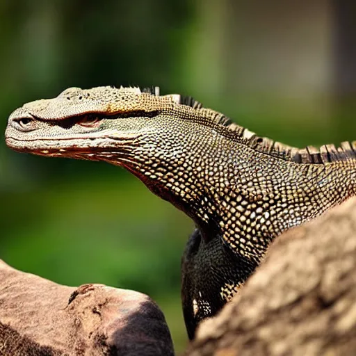Image similar to hawk and monitor lizard hybrid animal, half hawk half monitor lizard, avian and reptilian features, highly detailed realistic photo taken in zoo