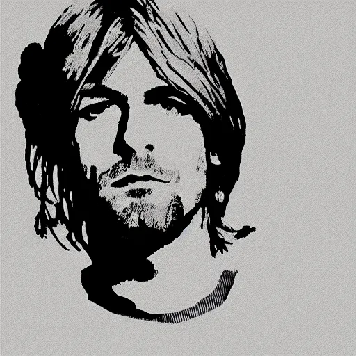 Prompt: kurt cobain drawn silhouette