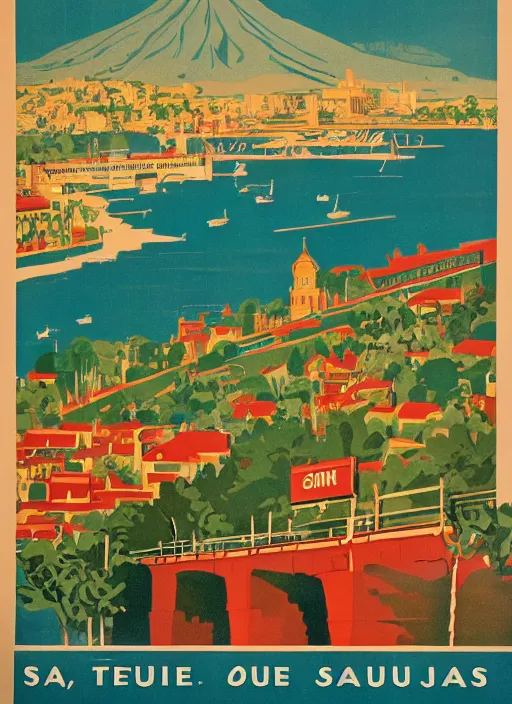Prompt: vintage travel poster of San Jose
