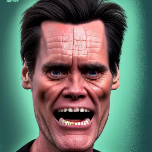 Image similar to jim carrey is fused into a meat stick, hyperdetailed, artstation, cgsociety, 8 k