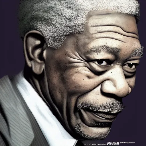 Image similar to Morgan Freeman is The Joker, hyperdetailed, artstation, cgsociety, 8k