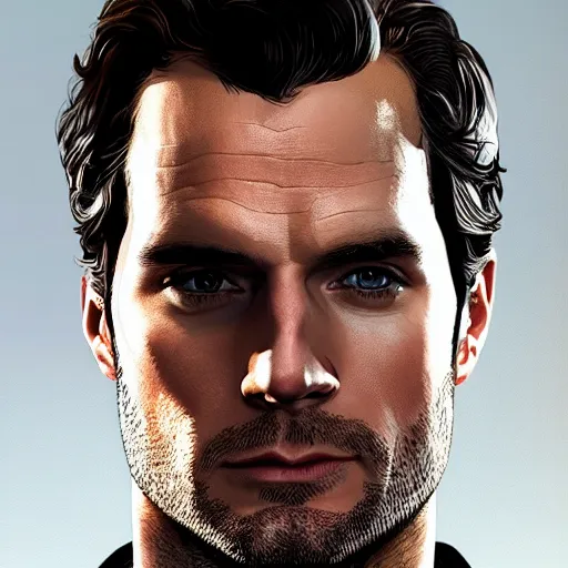 Image similar to henry cavill as a character on a GTA loading screen, au naturel, hyper detailed, digital art, trending in artstation, cinematic lighting, studio quality, smooth render, unreal engine 5 rendered, octane rendered, art style by klimt and nixeu and ian sprigger and wlop and krenz cushart