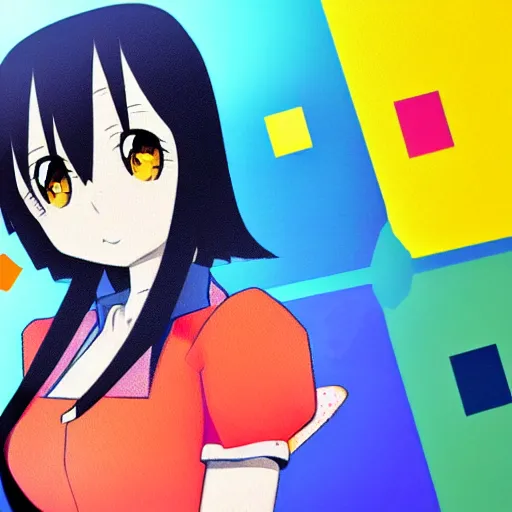 Image similar to anime girl in the style of windows xp, retro, windows xp, cheerful, 9 0 s mascot symbol,