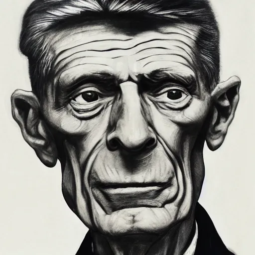 Prompt: portrait of Samuel Beckett by Caravagio