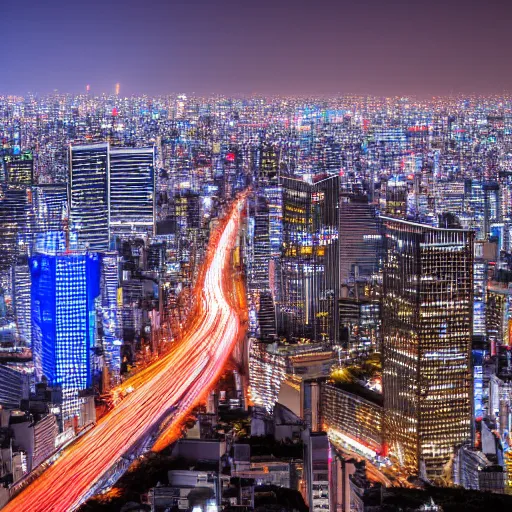 Image similar to long exposure shot of tokyo at night