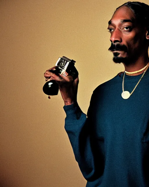 Image similar to An extremely beautiful studio photo of Snoop Dogg as Neil McAuley from Heat (1995), bokeh, 90mm, f/1.4