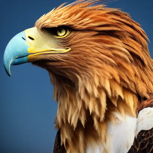 Image similar to profile of an eagle lion hybrid, bold natural colors, masterpiece, trending on artstation, photograph