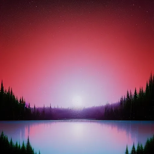 Image similar to sparkling lake in midnight by christopher balaskas, jordan grimmer, trending on artstation, 8 k