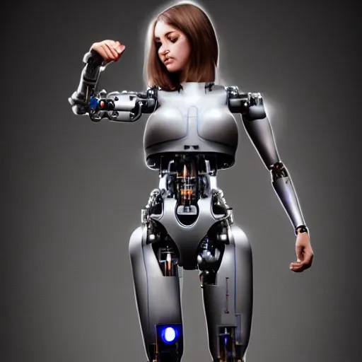 Prompt: beutiful girl cyborg, fullbody, full shot, hyper realisti, artstaition