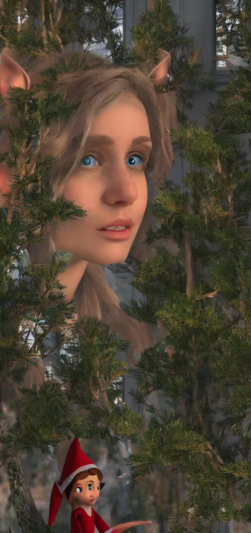 Prompt: an elf staring at the window looking at the trees outside, 8 k, ultra realistic