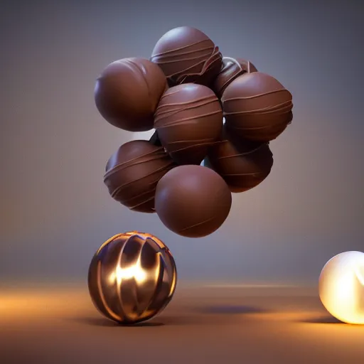 Prompt: light bulbmade of chocolate, open space background made of milk, unreal engine 5, ray tracing, extremely detailed