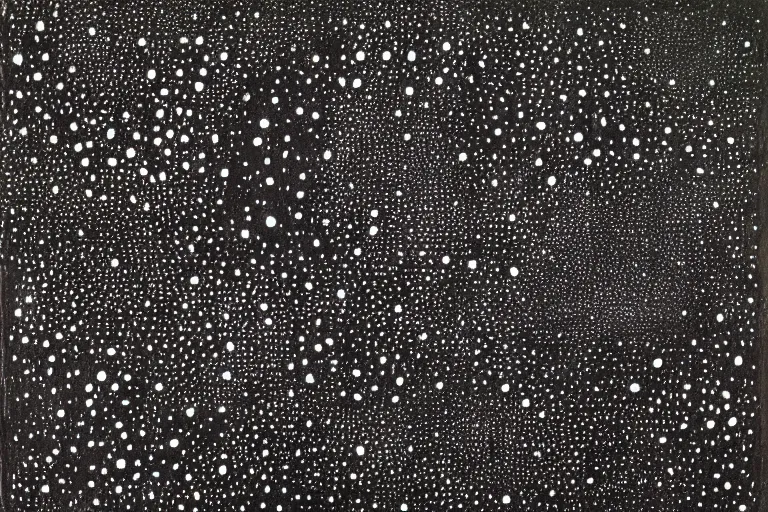 Image similar to teeth, smile, faceless people, black figures, dark, acrylic, clay, dots abstract, dripping, stipple, pointillism, technical, abstract, minimal, style of francis bacon, asymmetry, pulled apart, stretch, cloak, eerie, made of dots, abstraction chemicals, blotter, mask, colored dots, splotch, old painting style