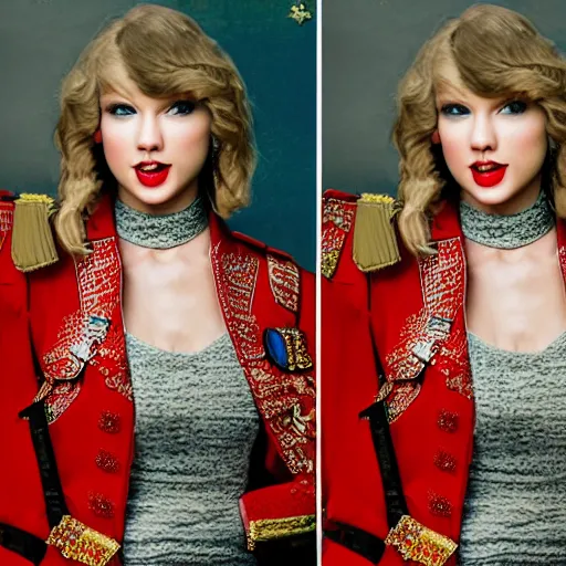 Image similar to professional portrait of Taylor Swift wearing a Chinese Red Guard uniform, highly detailed, highly intricate, 8k,