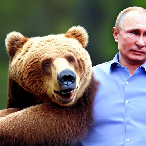 Image similar to vladimir putin riding a bear