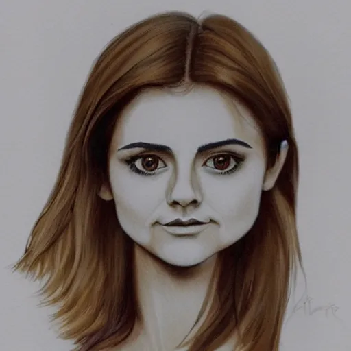 Image similar to a humanoid fox with a face inspired by jenna coleman, realistic illustration