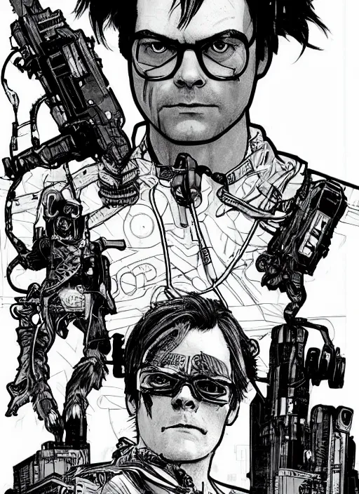 Image similar to cyberpunk dwight schrute. portrait by ashley wood and alphonse mucha and laurie greasley and josan gonzalez and james gurney. spliner cell, apex legends, rb 6 s, hl 2, d & d, cyberpunk 2 0 7 7. realistic face. vivid color. dystopian setting.