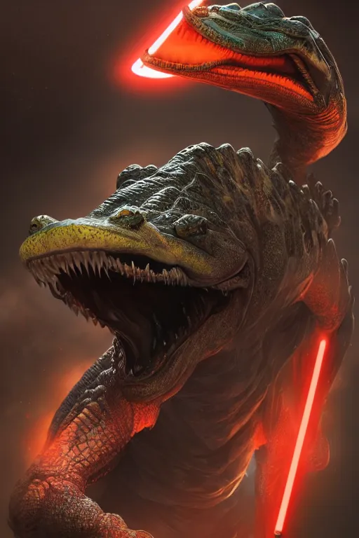 Image similar to Darth gator , made by Stanley Artgerm Lau, WLOP, Rossdraws, ArtStation, CGSociety, concept art, cgsociety, octane render, trending on artstation, artstationHD, artstationHQ, unreal engine, 4k, 8k,