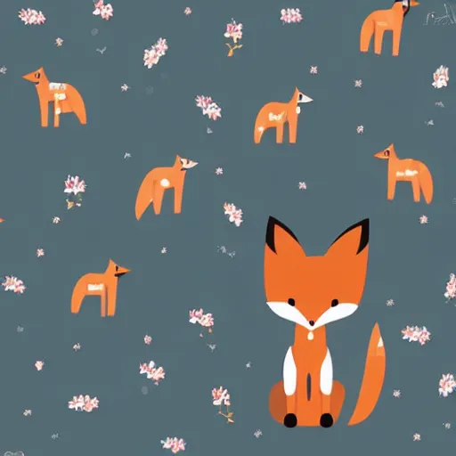 Prompt: fox maid, pixta. jp, vector,