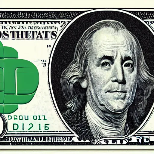 Image similar to a dollar bill with bill murrays face on it