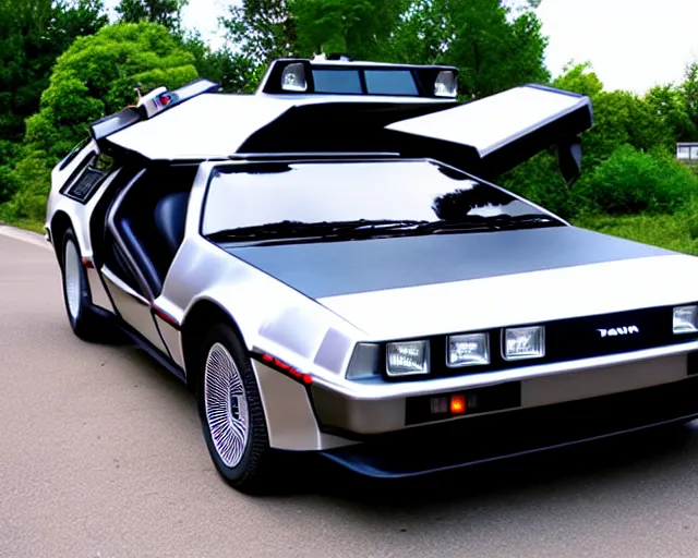 Image similar to new prototype delorean, dslr