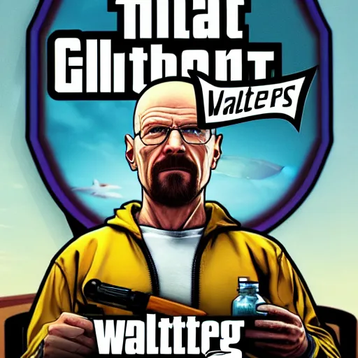 Image similar to walter white heisenberg on gta 5 cover,