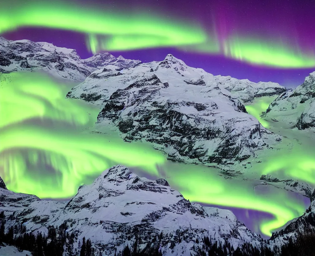 Image similar to Switzerland beautiful with northern lights in the sky astounding