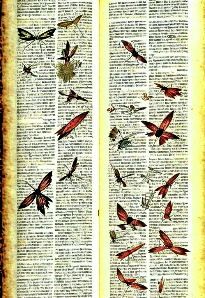 Image similar to a page from Encyclopedia of fairies, style Gutenberg bible,