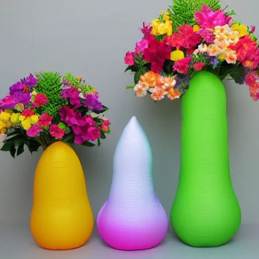 Prompt: inflatable flower vases