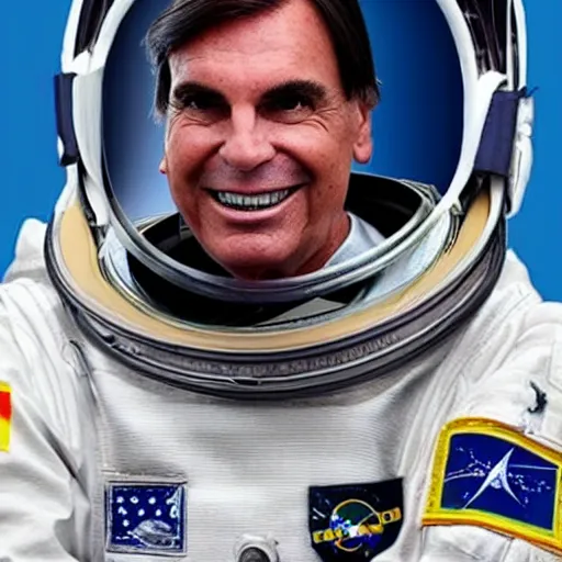 Prompt: photo of Jair Bolsonaro astronaut