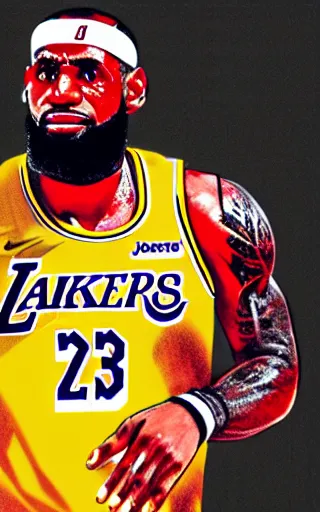 Prompt: orthodox icon of lebron james