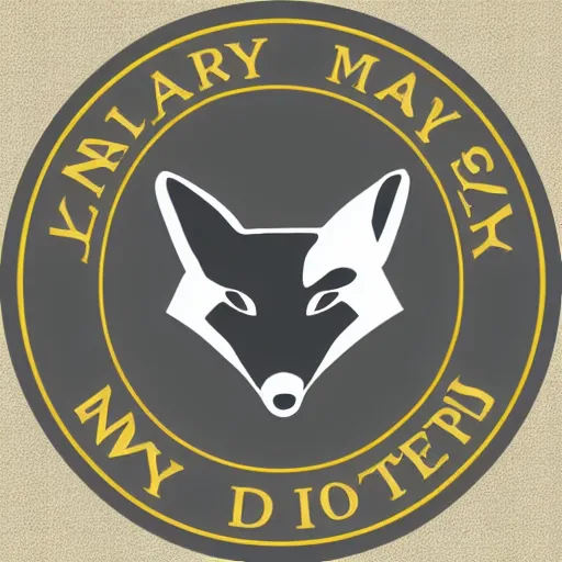 Image similar to military logo that involves foxes, gray and black color scheme