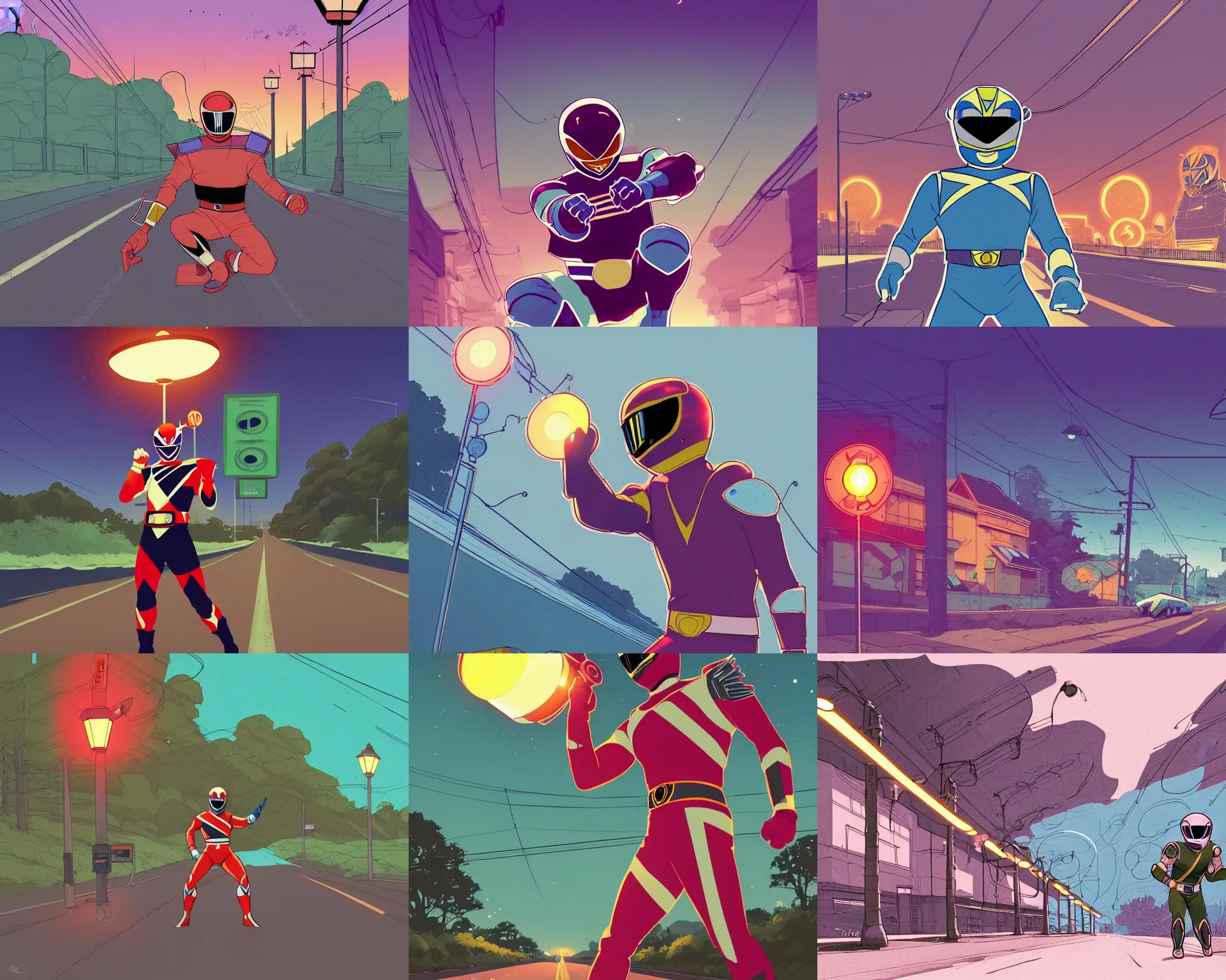 A Study Of Cell Shaded Cartoon Of A Power Ranger On A Stable 