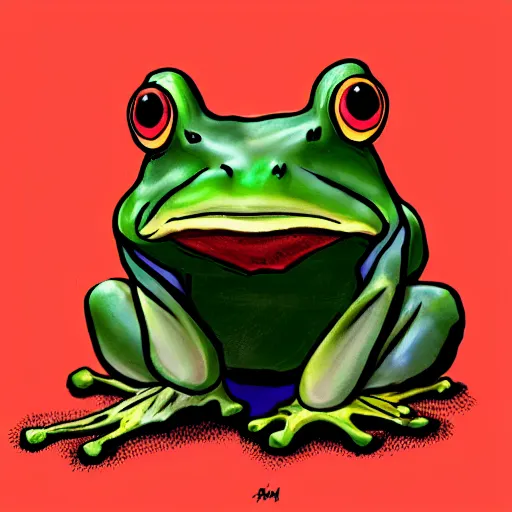 Image similar to evil frog conceptual art