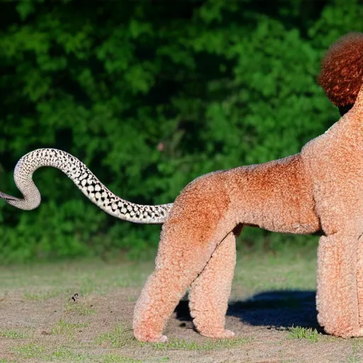 Prompt: poodle - cobra nature photography