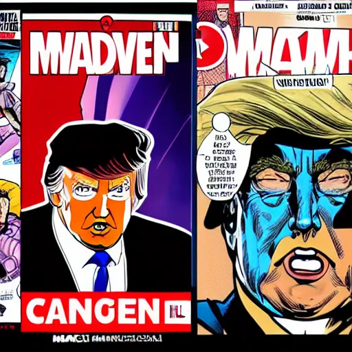 Image similar to donald trump as a superhero comic book cover marvel comics