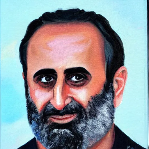 Prompt: oil painting of gad saad