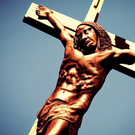 Image similar to octane render of crucifixion