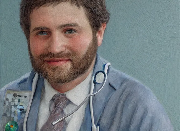 Prompt: a highly detailed minecraft portrait of a dentist, james gurney, james jean